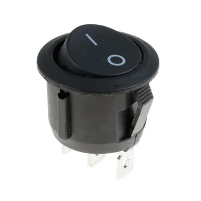Pushbutton switch ON/OFF Round Rocker Switch LED illuminated Car Dashboard Dash Boat Van 12V Waterproof cap - Цвет: 3P2D-Black