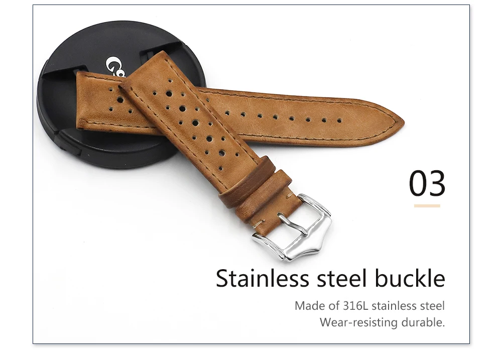 High Quality Genuine Leather Watch Band Strap 20mm 22mm 24mm Porous Breathable Handmade Stitching Watch Bracelet Accessories High Quality Genuine Leather Watch Band Strap 20mm 22mm 24mm Porous Breathable Handmade Stitching Watch Bracelet Accessories
