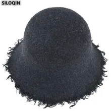 SILOQIN Тренд Осень Зима модная шерстяная Панама Элегантная Женская Ретро сомбреро термо Досуг бренды шляпы Панамы Женская кепка