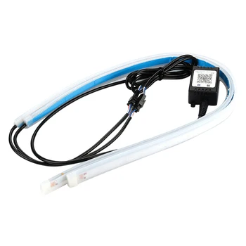 

New RGB APP 60CM Slim Flexible LED DRL Daytime Running Strip Lights for Headlight