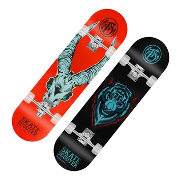 

80cm Children Cartoon Skateboard Four Wheel Skate Board Kid Scooter Longboard Pulley Wheel Double Snubby Kids Maple Skateboard