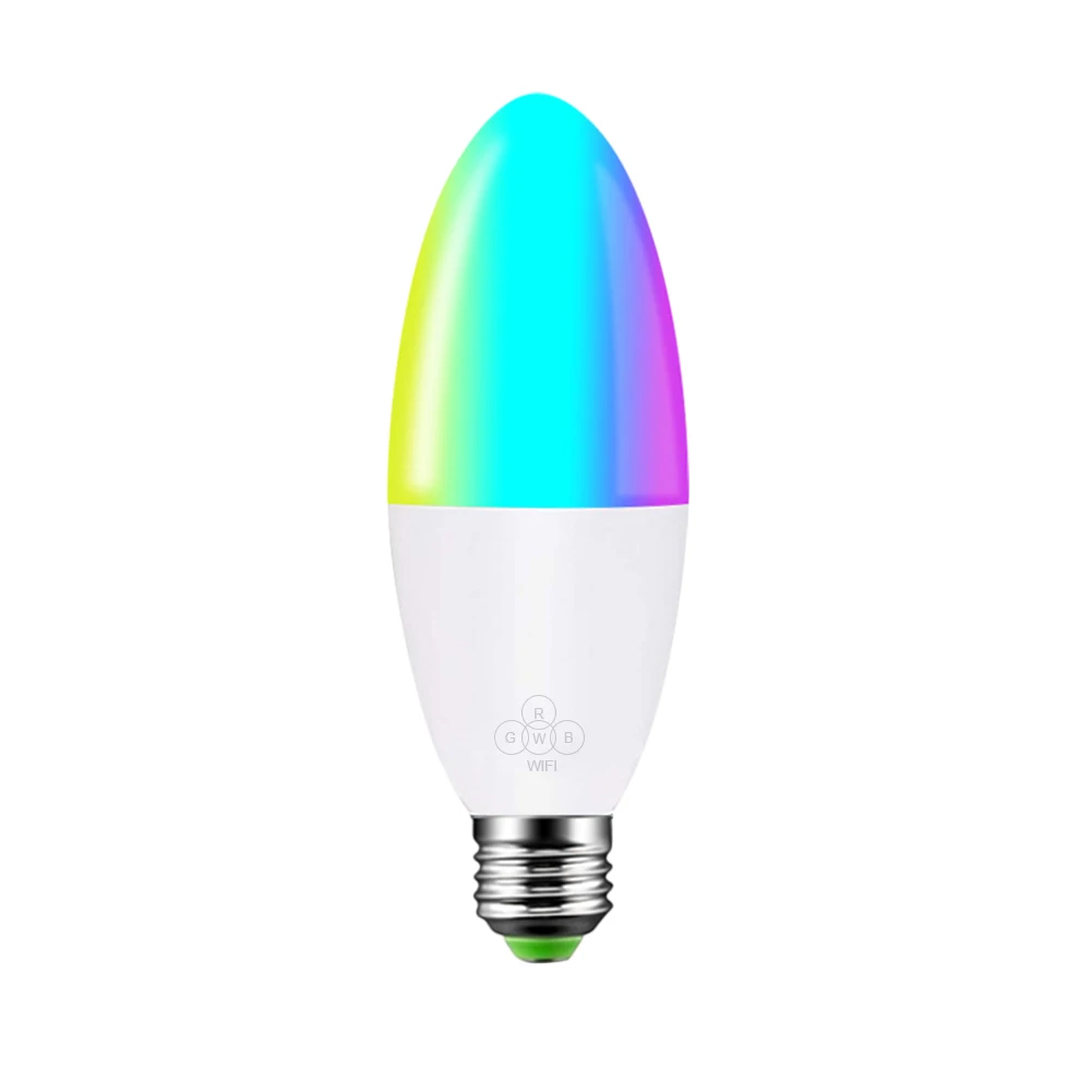 Смарт WiFi Свеча лампа E14/E27 RGB лампа поддержка Alexa/Google Home/IFTTT смарт-динамик Голосовое управление 6 Вт светодиодные лампы украшения