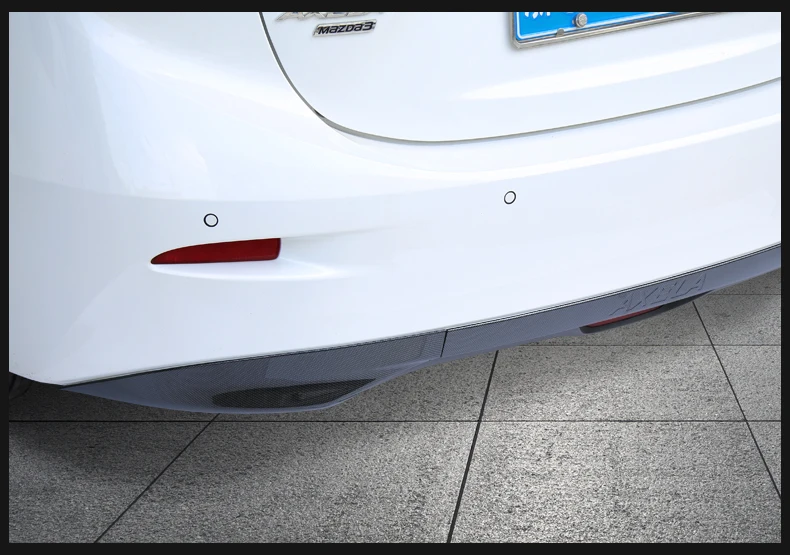 Для Mazda 3 Axela Накладка заднего бампера Модифицированная яркая Накладка бампера углеродная пайка украшения