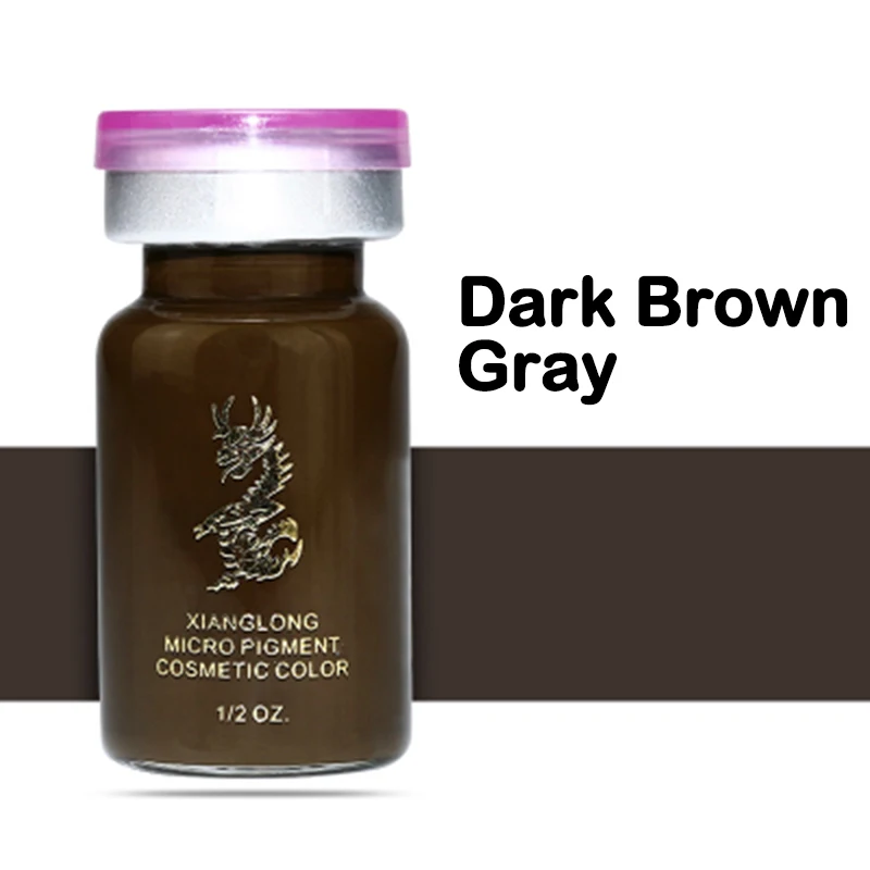 Dark Brown Gray Профессиональный Перманентный макияж, микро пигменты, чернила для татуировки, бровей, подводка для глаз, губ, макияж, 23 Цвета, художественная татуировка, комплект поставки - Цвет: Dark Brown Gray