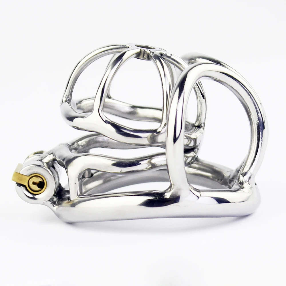 NEW Small Chastity Cage Stainless Steel Male Device With Scrotum Bondage Ring Cock Penis Lock Sex Toys For Men | Красота и здоровье