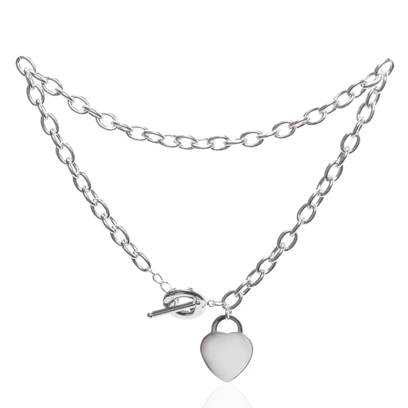 Роскошный бренд 925 сердечко серебряного цвета Очаровательное ожерелье женское и мужское ожерелье прекрасное ювелирное ожерелье горячая распродажа