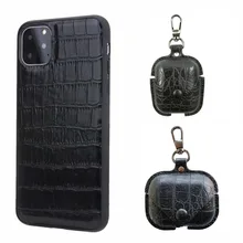 For iPhoneXR Xs Max 7 8 Plus 11 Pro luxury leather crocodile pattern retro Fran zh phone case for AirPods 1 2 Pro headphone case