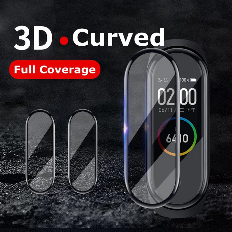 3D широкая изогнутая кромка полное покрытие mi band 4 мягкая прозрачная защитная