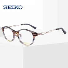 SEIKO оправы для очков для женщин ацетат+ титан Rx-able очки для женщин глаз, стекло оправы для очков HA2503