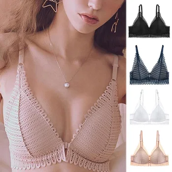

Newest Lace Wireless Front Closure Bra Underwear Push up Smooth Adjusted Lingerie TY66