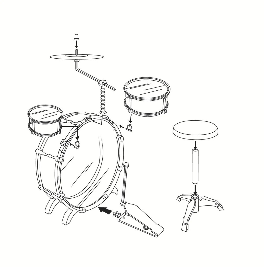 Large Size CHILDREN'S Jazz Drum Kit Model Jazz Drum Pedal Toy Drum Music Beat Musical Instrument Toy Stall Wholesale
