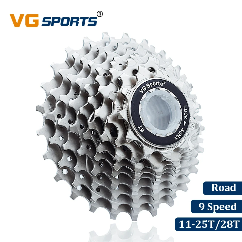 VG спортивный дорожный велосипед 9 скоростей кассета Velocidade S 25T 28T велосипедные