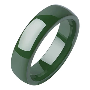 6mm Green 6 мм гладкое красное керамическое кольцо для женщин простой стиль керамическое свадебное кольцо вечерние женские цветок ювелирный подарок на палец Прямая поставка - Цвет основного камня: 6mm Green