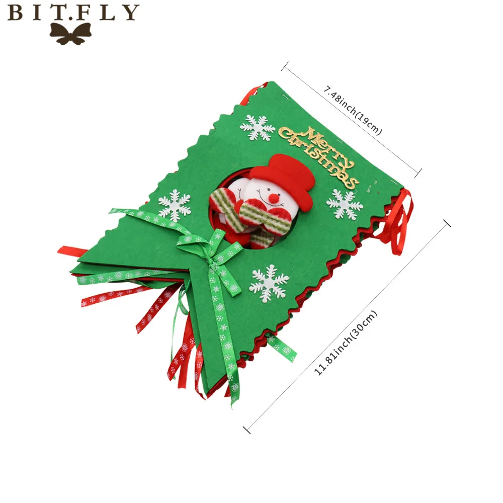 BITFLY "сделай сам" для рождественской вечеринки предметы домашнего обихода Снеговик Санта Клаус гирлянда из снежинок овсянка Подвесные Украшения Флаг красного и зеленого цвета