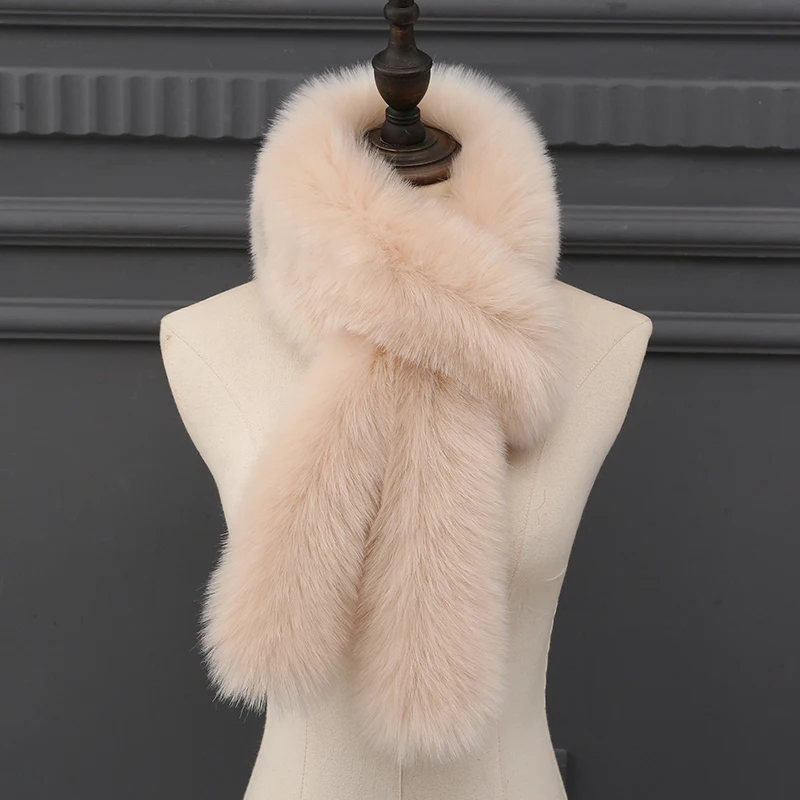 2020 Winter Fluffy Neck Warm Fur Collar Scarf Women Cute Rabbit Ears Furry Ring Scarfs Female Faux Fox Scarves MY2178 |