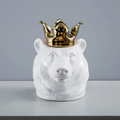 Bear Современный скандинавский роскошный Керамика животных ваза, домашний Декор для дома украшения Творческий Настольная шт ваза - Цвет: Bear