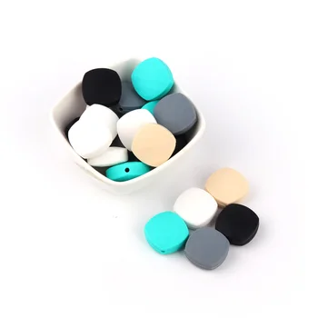 

10pcs Square Silicone Beads Baby Teether Toy Soft Chew Teething BPA Free DIY Charm Necklace Food Grade Jewelry