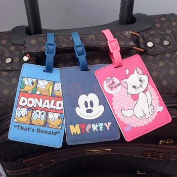 

Cartoon Mickey High Quality Travel Accessories Luggage Tag PU Suitcase ID Addres Holder Baggage Boarding Tag Portable Label