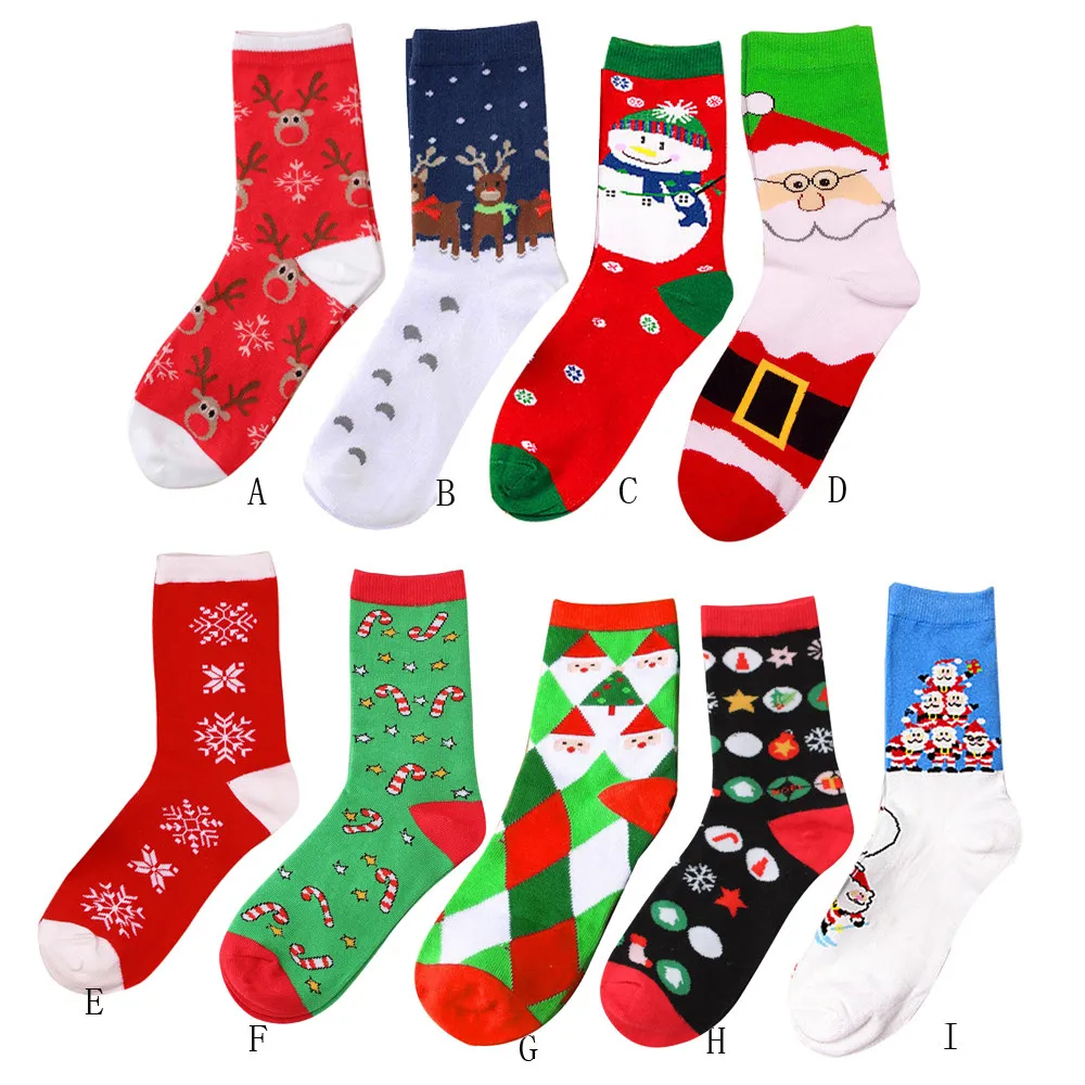 1 пара, женские и мужские модные рождественские удобные хлопковые носки в полоску короткие носки до лодыжки хлопковые носки с рождественским принтом