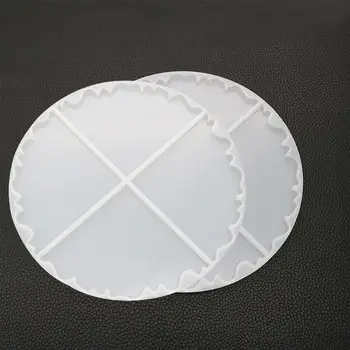 

2 Pcs/set DIY Manual High Mirror UV Resin Wave Coaster Molds Crystal Epoxy Mold