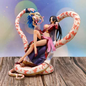 

23cm Girl Sitting with Pink Snake Boa Hancock Beauty Emperor Boa Hancock Queen One Piece Anime Action Figure Model Collect gift