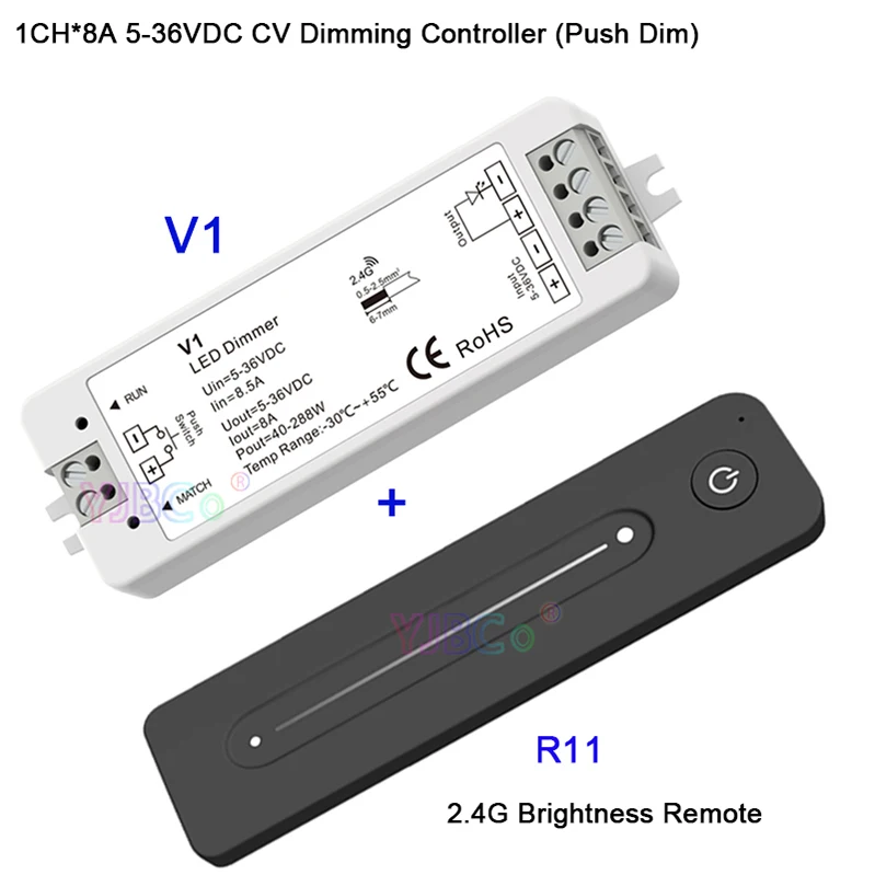 Ультратонкий сенсорный слайд R11 R12 R13 Одноцветный/CT/RGB RF 2,4G пульт дистанционного управления работают с V1 V2 V3 приемник для светодиодный полосы - Цвет: R11 and V1