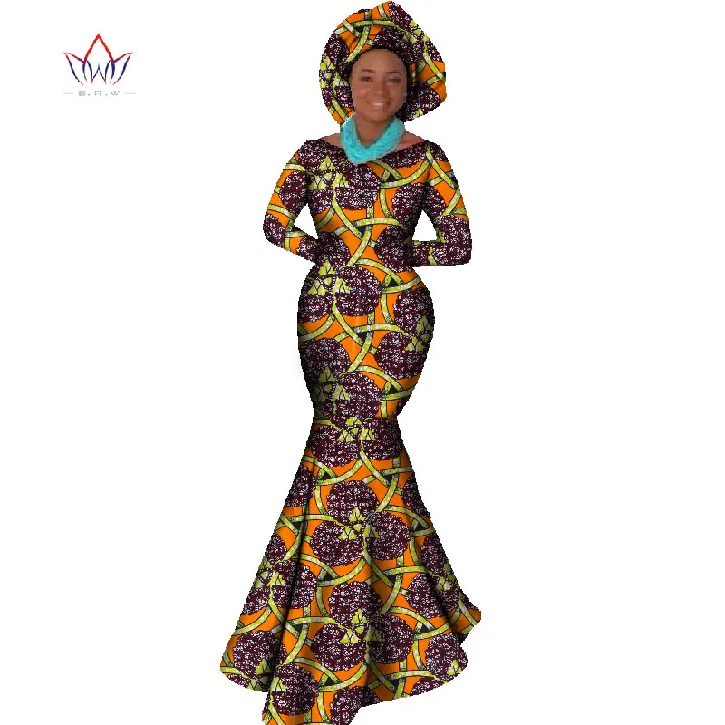 Африканская Женская одежда, платье с длинным рукавом, вечернее сексуальное платье, вечерние платья, платье русалки, Рождественский подарок размера плюс 6XL BRW WY556 - Цвет: 13