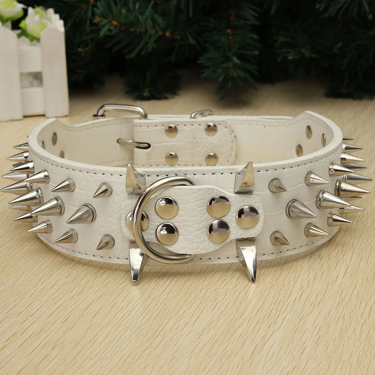 50-66cm 5 Color Pet Collars Dog Collars Personalised Pet Collar Spiked Studded Leather Pet Dog Mastiff Heavy Collar - Color: POA334698