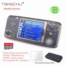 TSINGO обновленный полный вид ips экран Linux двойная система Ретро игровая консоль 64 бит портативный игровой плеер лучшие подарки