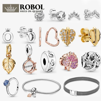 

RLLENQuality original 925 sterling silver 1:1 fashion charm pendant earrings ring bracelet female ornament gift