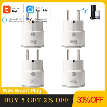 

4PCS/lot Smart Plug EU Support Amazon Alexa Google Home,IFTTT Remote Control WiFi Switch Mini Socket Outlet with Timing Function