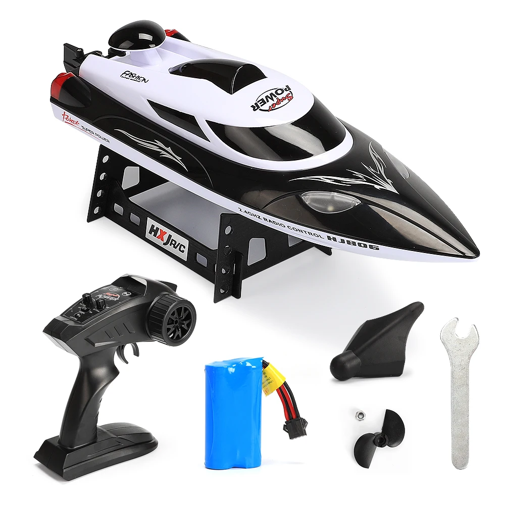 

2020 New High Speed RC Racing Boat 35km/h 200m Control Distance Fast Ship With Water Cooling System HJ806 Children Toy