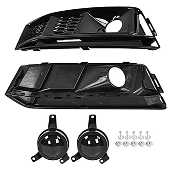 

Car-Styling Front Bumper Grille Style Honeycomb Front Bumper Fog Light Grille with ACC For- A4 S-Line B9 2017-2018