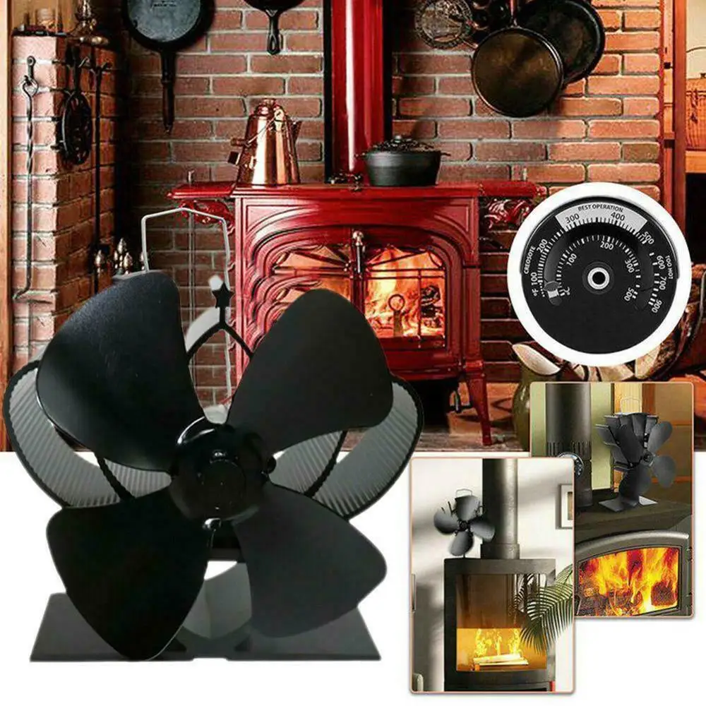 4 Blades Fireplace Stove Fan Thermal Power Fan Wood Log Burner Fan  Efficient Heat Distribution Home Heat Power Mini Stove Fan - Fireplace  Parts - AliExpress