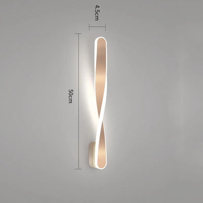 Gold WECUS) Modern Nordic spiral wall lights, creative twist wall lamp, designer-specific, suitable for high-end decoration - Цвет абажура: Gold