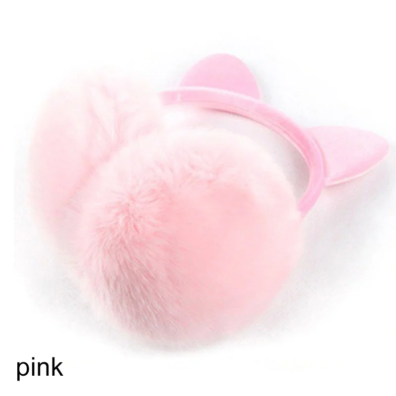 pink Милый Бант, яркие цвета, корейский стиль, сохраняющий тепло, для студентов, трендовые, повседневные, для девочек, зимние принадлежности, универсальные, плюшевые, женские наушники - Цвет: pink