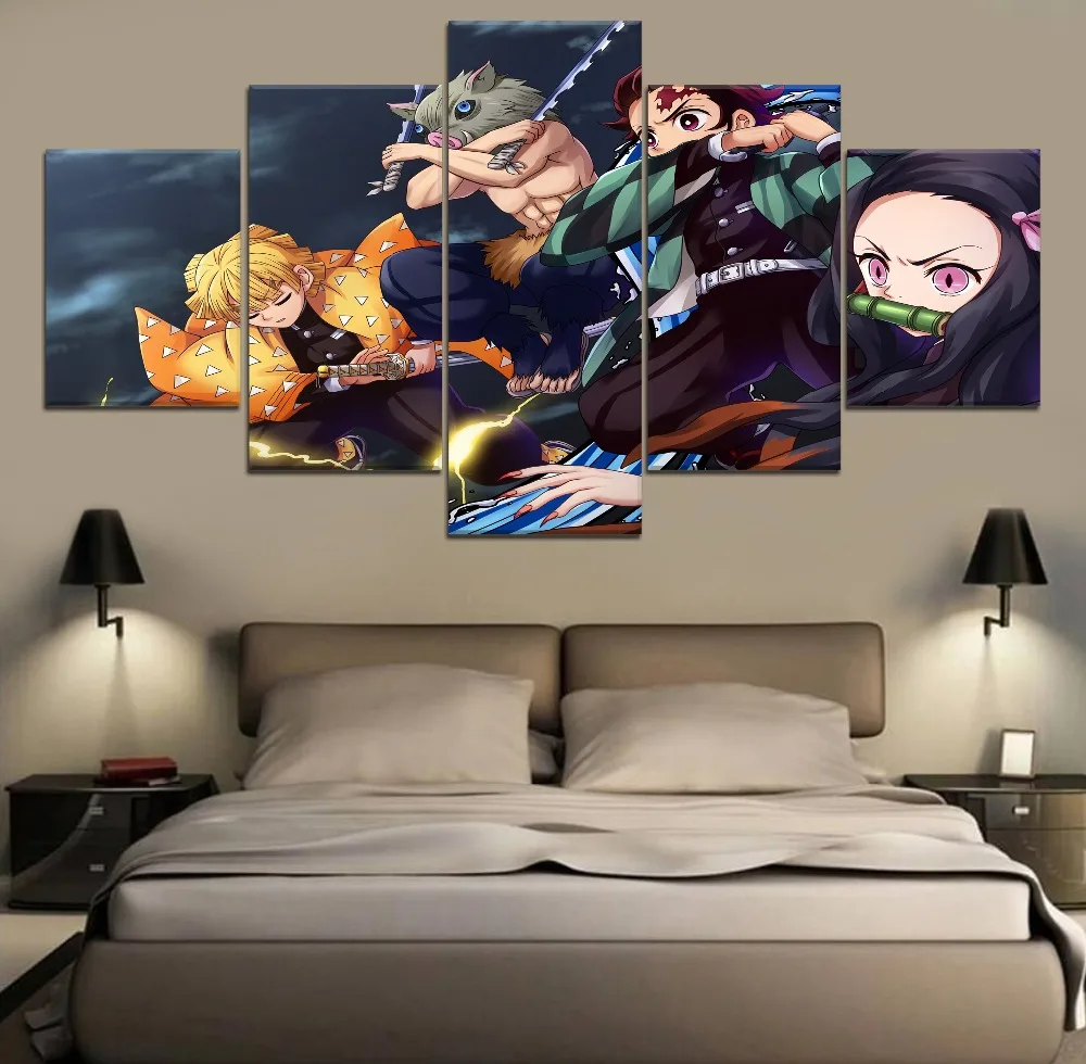 Домашний декор, холст, напечатанный, аниме, Demon Slayer, Kimetsu no Yaiba, персонаж, плакаты, постеры на холсте, настенные художественные украшения для дома