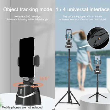

360 Degree Rotation APP Control Auto Face Tracking Gimbal Stabilizer Live Streaming Smartphone Desktop Home AI Composition Smart
