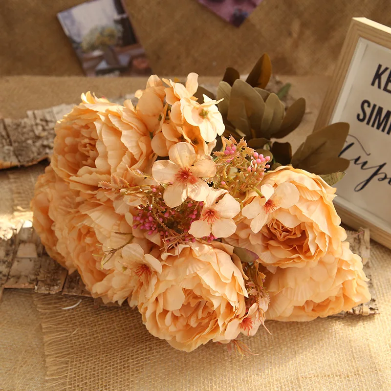 JAROWN Artificial High Quality Big Peony Flower Bouquet Autumn Home Decor Wedding Decoration Flowers Flores Sztuczne Kwiaty (2)