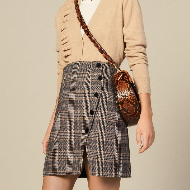

Woman Skirt Runway 2019 Fall Check Skirts