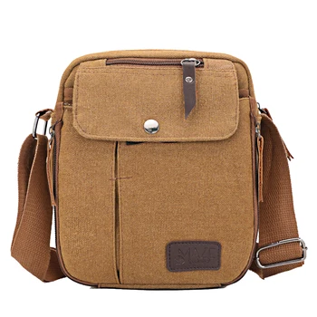 

1pc Men Messenger Bag Canvas Shoulder Bag Crossbody Bag Briefcase Satchel for Travel