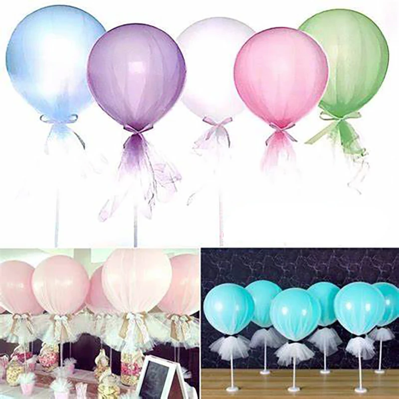 6pcs Balloon Stand Base Balloon Holder Column Support for Adult Kids Birthday Party Wedding Table Decoration Baby Shower Favors