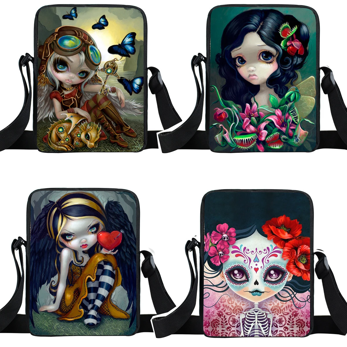 Schoolbags Gothic Messenger-Bag Girls Mini Kids Children Cartoon Women Angel Young Best-Gift
