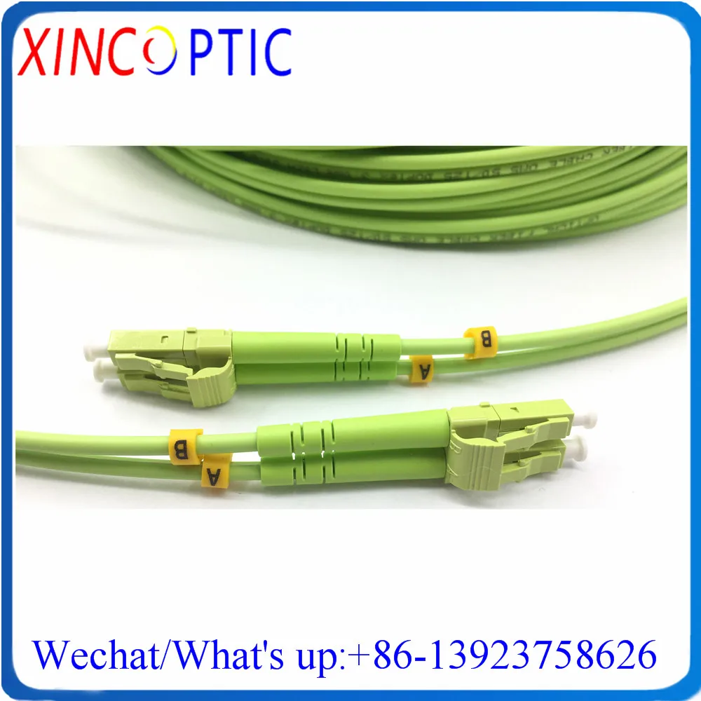 

10Pcs LCUPC-SC/UPC MM DX OM5 3.0mm Wideband PVC(OFNR) 1/2/3/4/5/10M Lime Green Multimode Duplex LC-SC Fiber Optical Patch Cord