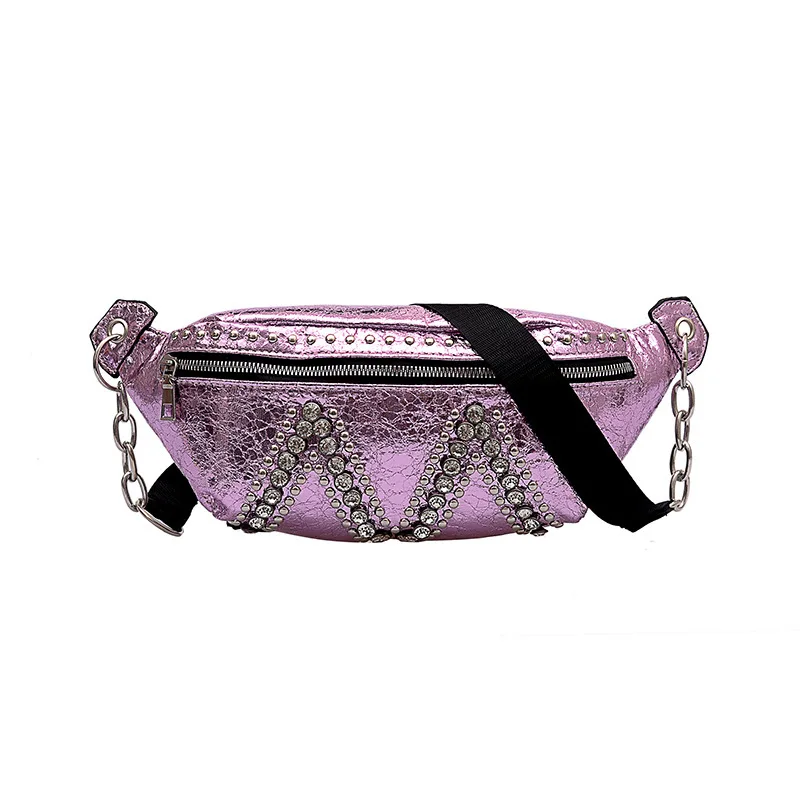 Модный пояс женская сумка яркая с бриллиантами на талию цепи сумка-мессенджер