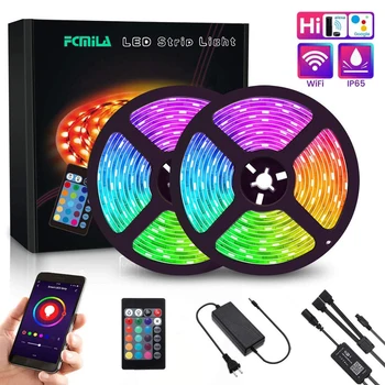 

LED Strip Lights WiFi 10M 300 LEDs SMD 5050 Color Changing Kit Work with Alexa Google Assistant Wireless APP Controlled