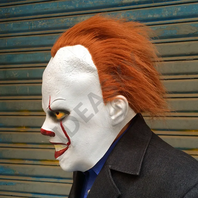 Стивен Кинг это пеннивайз клоун костюм маска косплей маски волосы Джокер костюмы на Хэллоуин для мужчин взрослых ужас карнавал