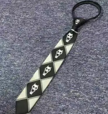 JoJo невероятное приключение галстуком-бабочкой KILLER QUEEN Кира Yoshikage Череп шейный галстук Костюмы для косплея - Цвет: black zipper 5cm
