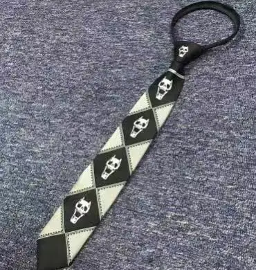 black zipper 5cm JoJo невероятное приключение галстуком-бабочкой KILLER QUEEN Кира Yoshikage Череп шейный галстук Костюмы для косплея - Цвет: black zipper 5cm