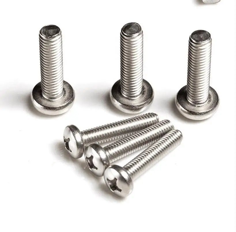 

M8 Common Stainless Steel Pan head screws with cross recess phillips Round Head Screw GB818 DIN7985 ISO 7045